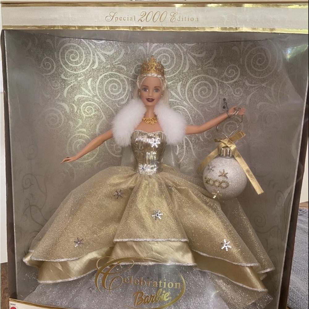 Mattel Celebration Barbie Doll - Gold and White